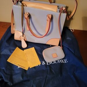Dooney & Bourke Grey Patent Leather Janine Satchel